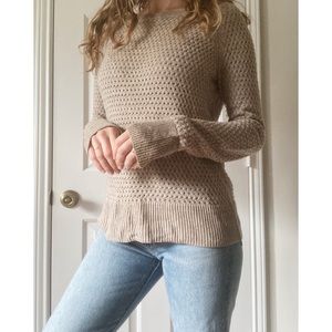 American Eagle Knit Sweater in Beige